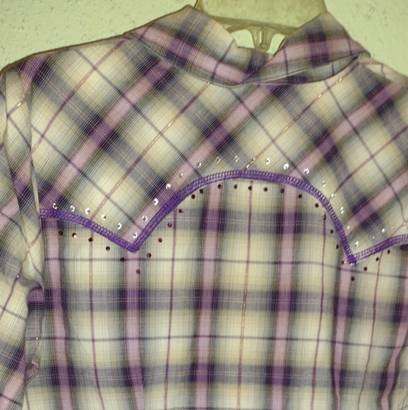 Allen B women's plaid western button shirt size M - Picture 5 of 8